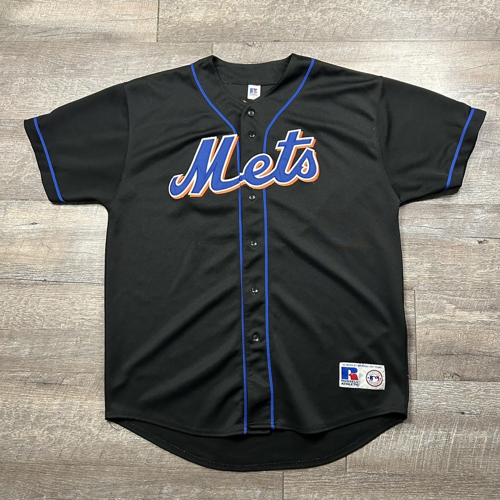 Vintage Russell Athletic Mo Vaughn New York Mets #42 Jersey XL Black MLB Korea